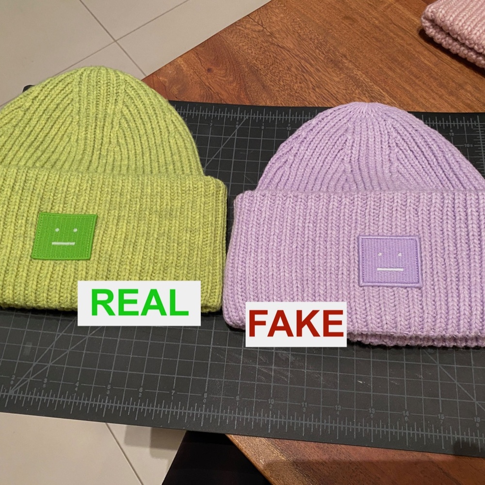 real vs fake Acne Studios beanie